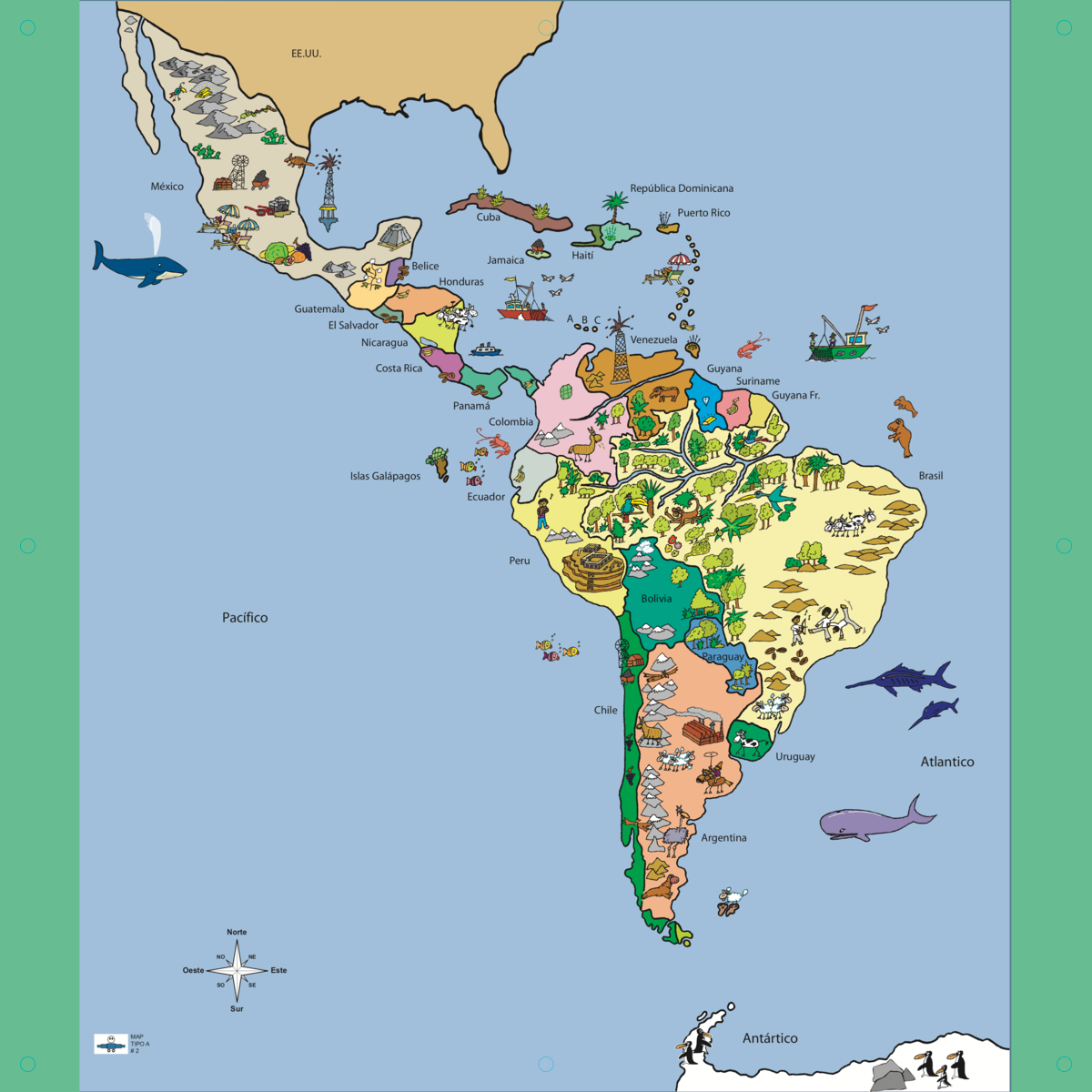 Map Latin America Map Tipo A 2 